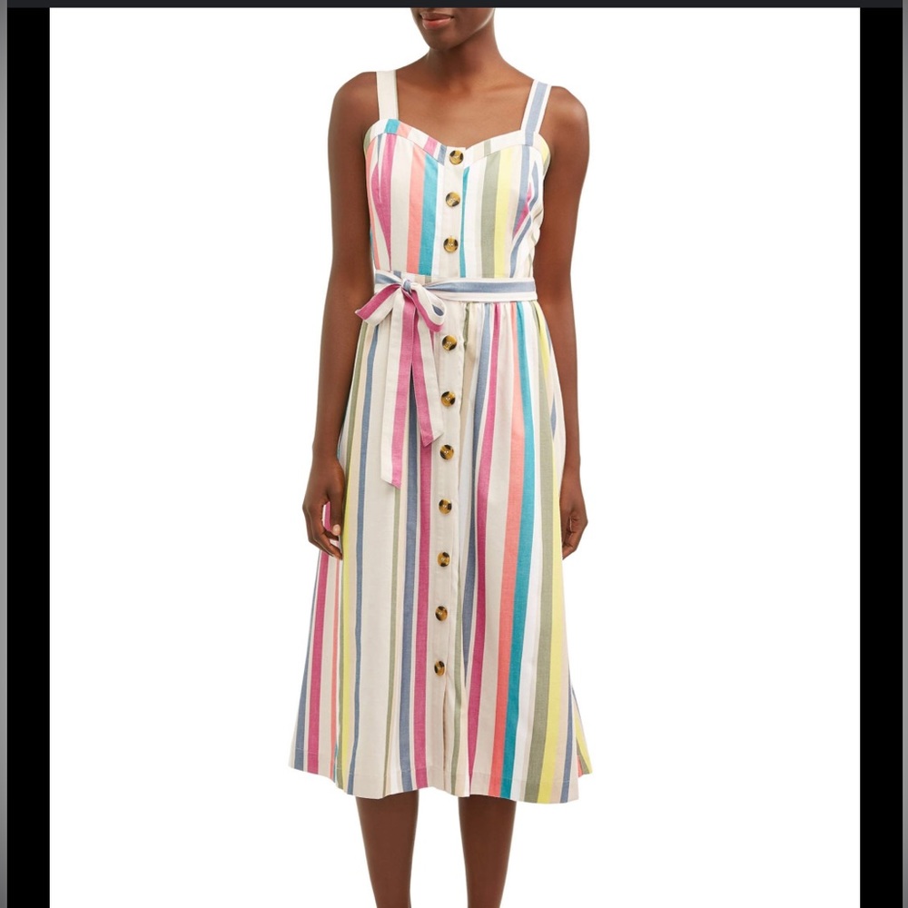 Striped Button Dress